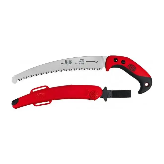FELCO 640 Sierra curva (hoja de sierra de 27 cm, sierra de podar incl. maletín, corte ø 100 mm, longitud 44 cm, sierra de podar con mango ergonómico, para diestros/izquierdos)