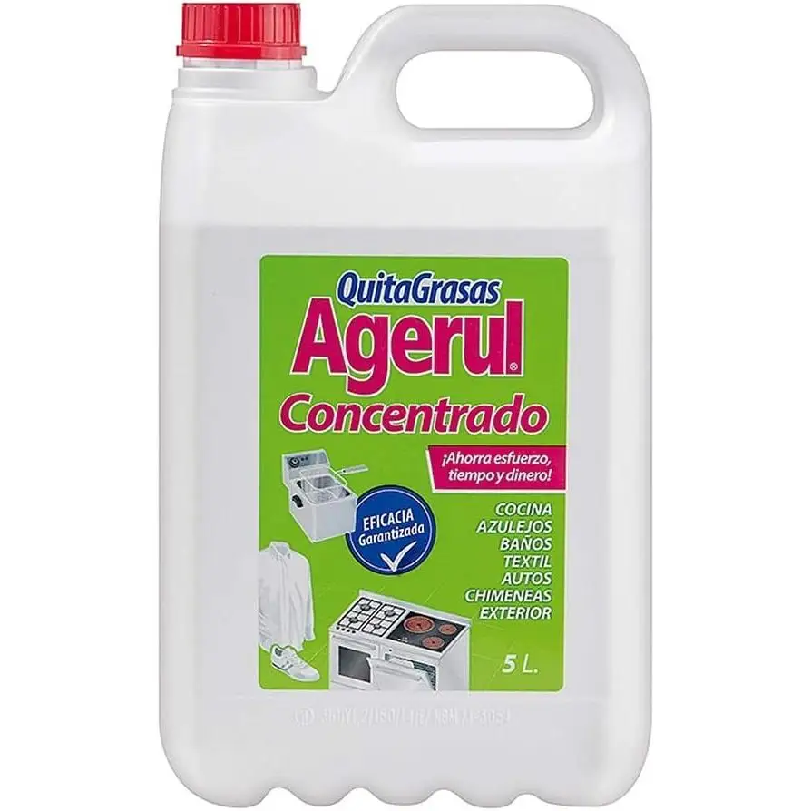 Quitagrasas Agerul Concentrado gran formato 5L. Especial grandes consumidores y consumidor profesional.
