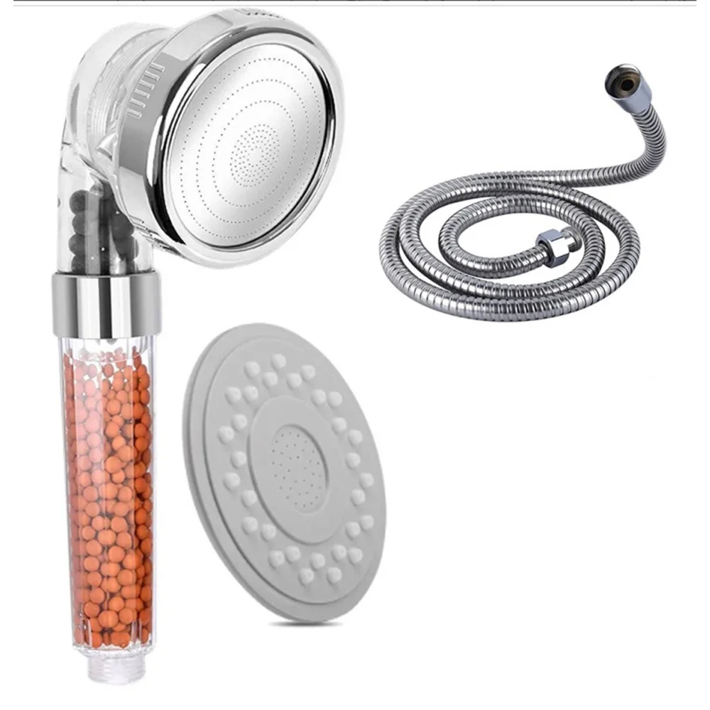 Portable Detachable Shower Head with Water Saving Shower Head, Hand-held Shower Head, Shower Handle with Hose Showers, Premium Mineral Stone Shower, Saving Water, 3 Modes with high shower pressure