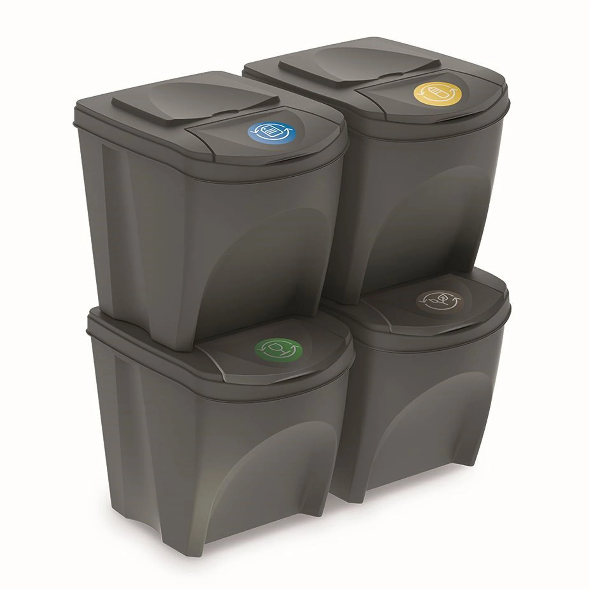 100L prospplast plastic Sortibox plastic recycling cubes set in gray color