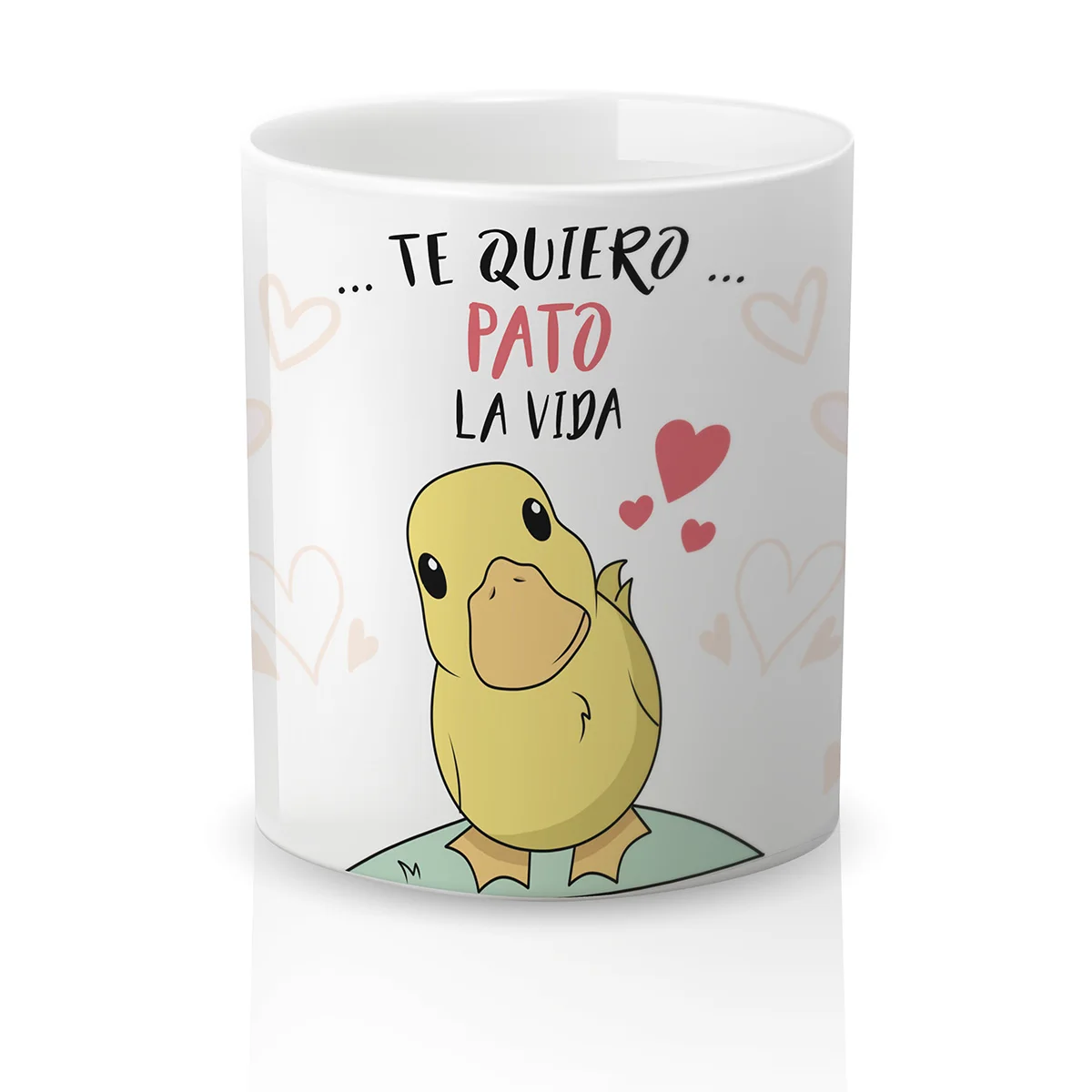 Taza cerámica Regalo Original Amor y Amistad. Resistente 100% al microondas y lavavajillas. Taza con Frase Te quiero PATO la vida