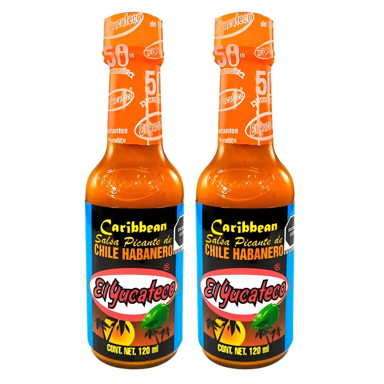 Yucateco Pack 2 spicy Caribbean sauce of Habanero chili 120ml