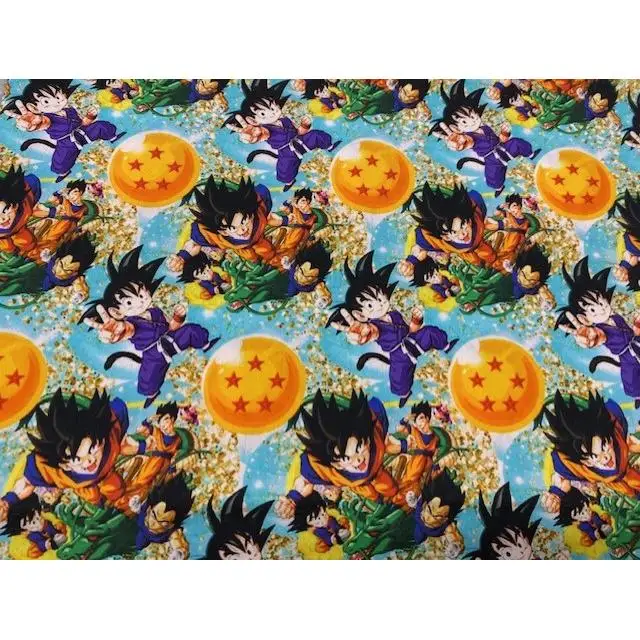 GOKU fabric, Dragon Ball, 100% cotton fabrics, children's fabrics, craft and work fabrics, fabrics by meters, 1 meter x 140 cms