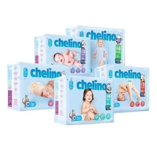 Chelino diapers saving Pack-includes free wipes (60 PCs)-maximum care and comfort for your baby-sizes 2 to 6-Premium protection at the best price!