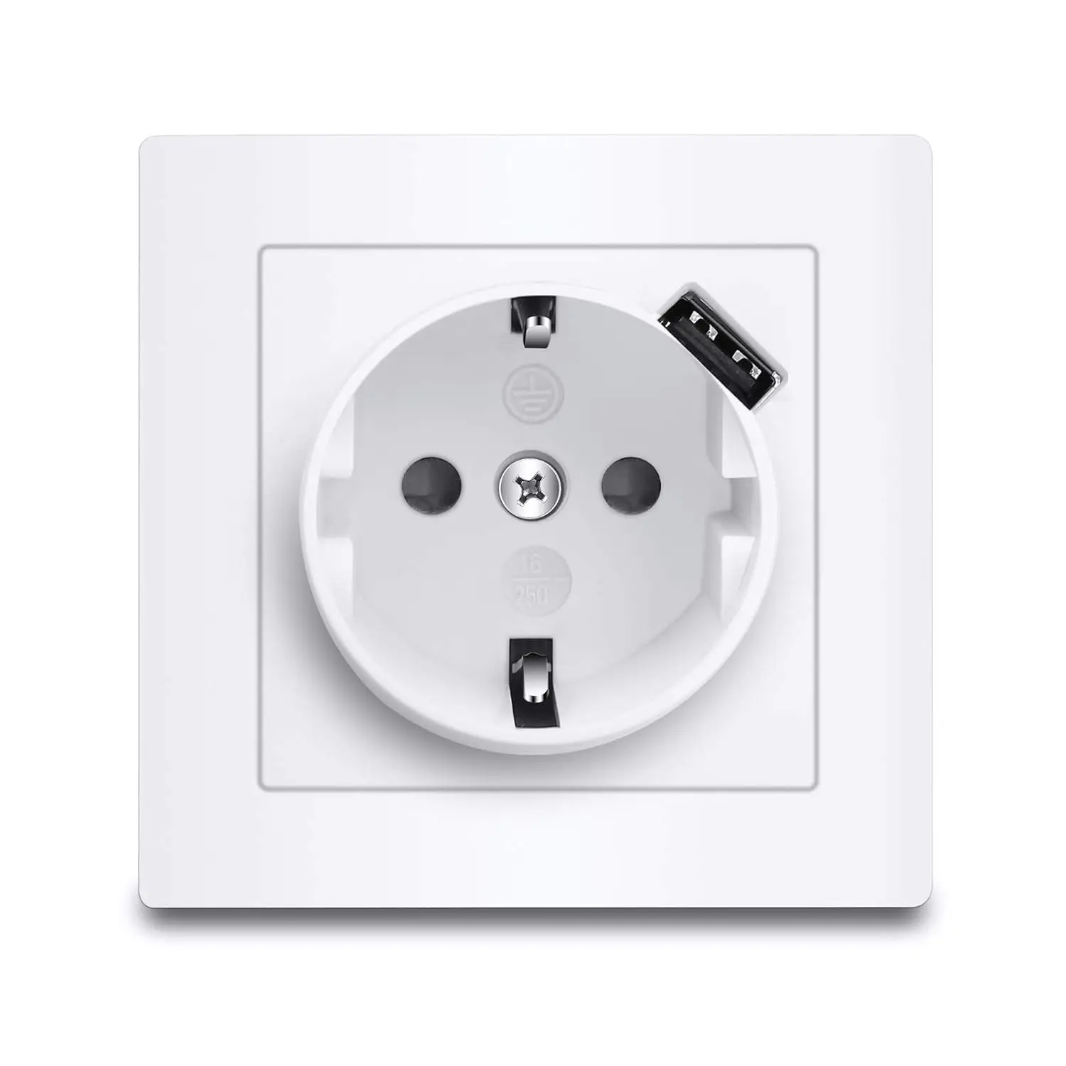 1pcs.WKL Store USB Plug Socket Socket Wall Recessed White for Smartphone Tablet Electric Electrical Material