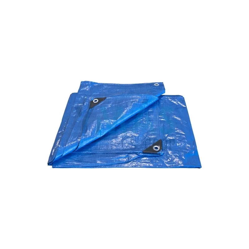 Multi-purpose waterproof blue awning to cover water vehicles and reinforced eyelet swimming pools