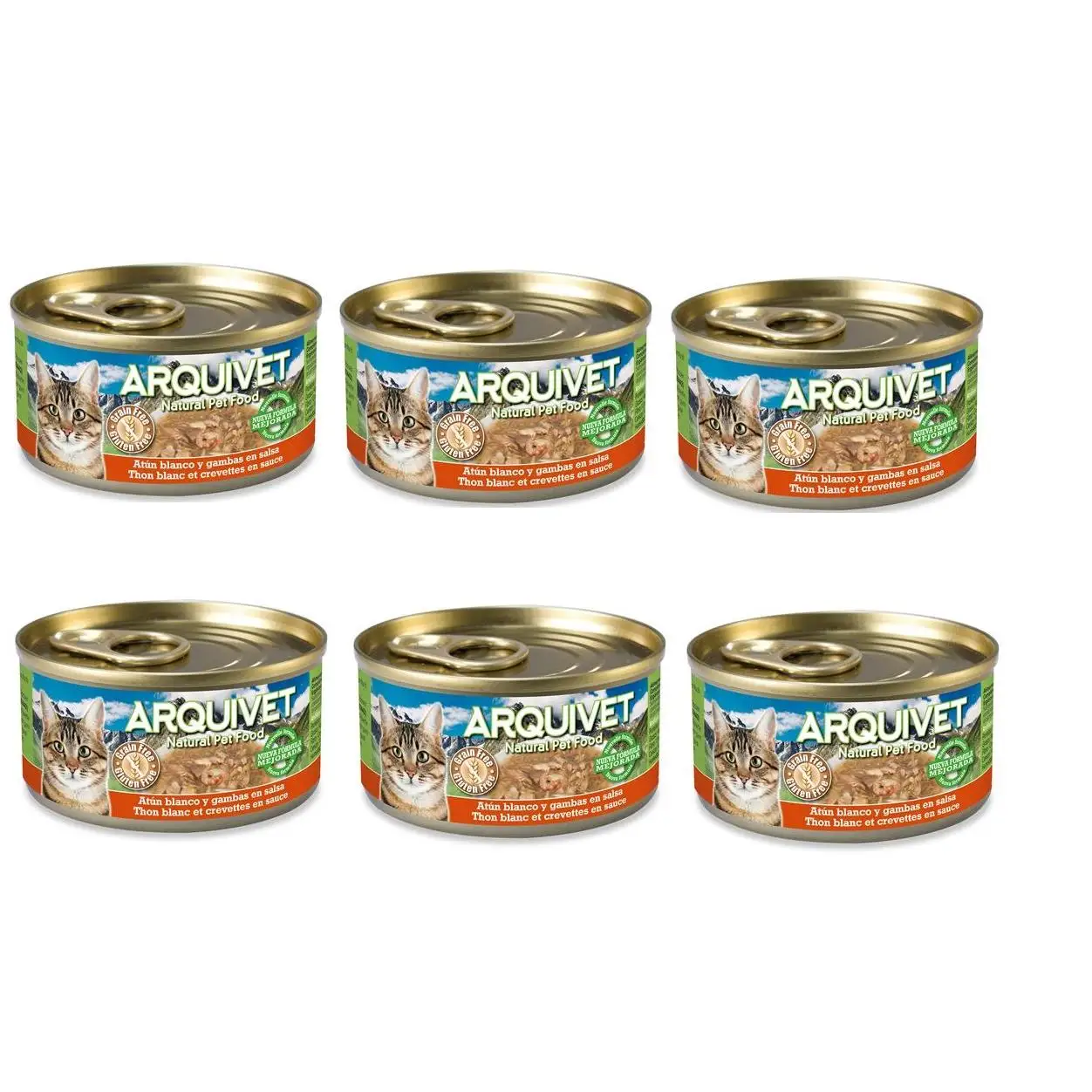 Albacore tuna and prawns in sauce-80g [6 piece blouse) Arquivet wet cat food