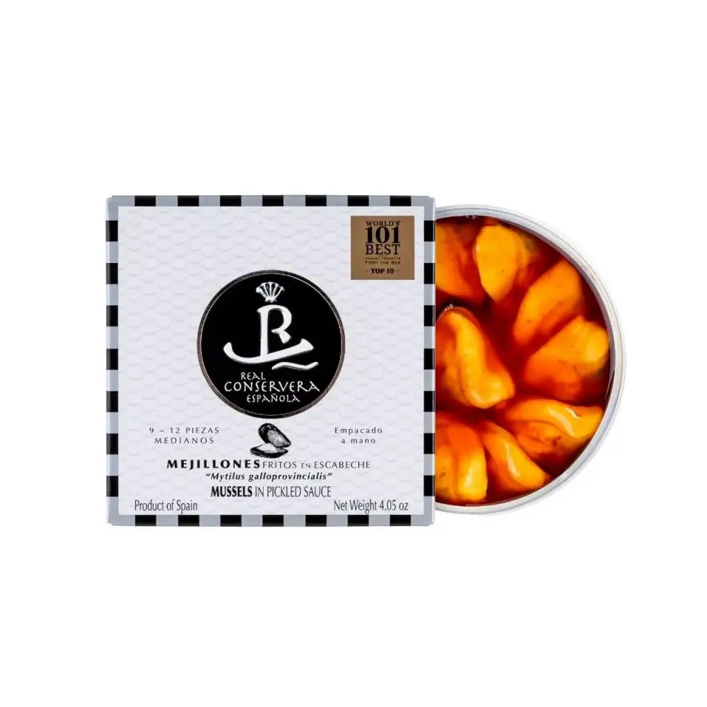 Mejillones Fritos En Escabeche 9/12 Real Conservera Española 120gr. España 115gr. cl. º