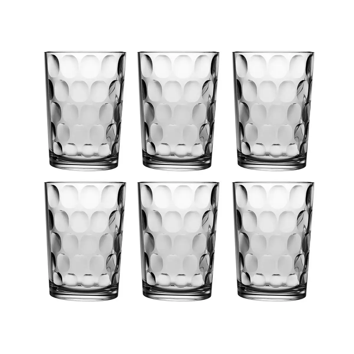 QUID URBAN 6 High Glass 50CL Clear Embossed Easy to Clean Recyclable Eco-Friendly Healthy 100% Material Hygienic 100% Non-Porous Long Life Refrigerated set 6 Clear High Glass Embossed Glass