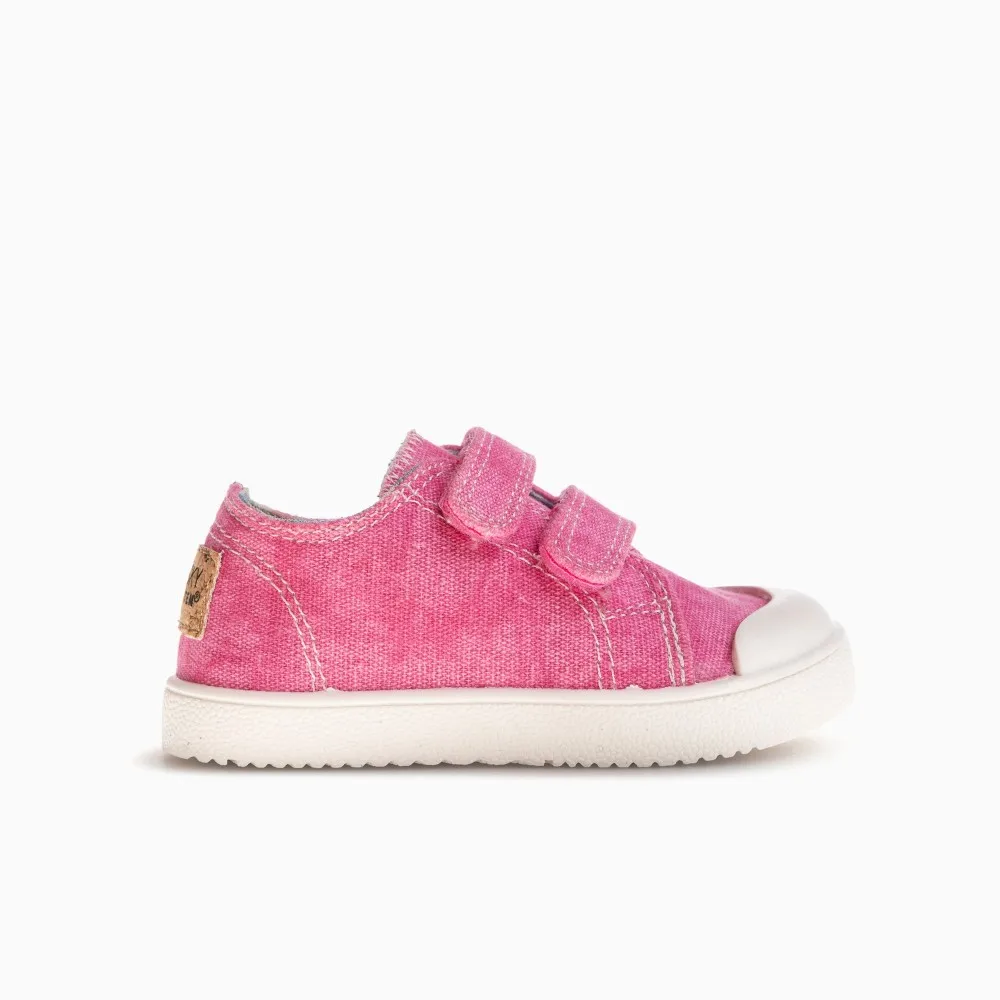 Zapatillas de lona niña PABLOSKY 980170 SNEKERS VELCROS LONA LAVADA FUCSIA 36301 25V