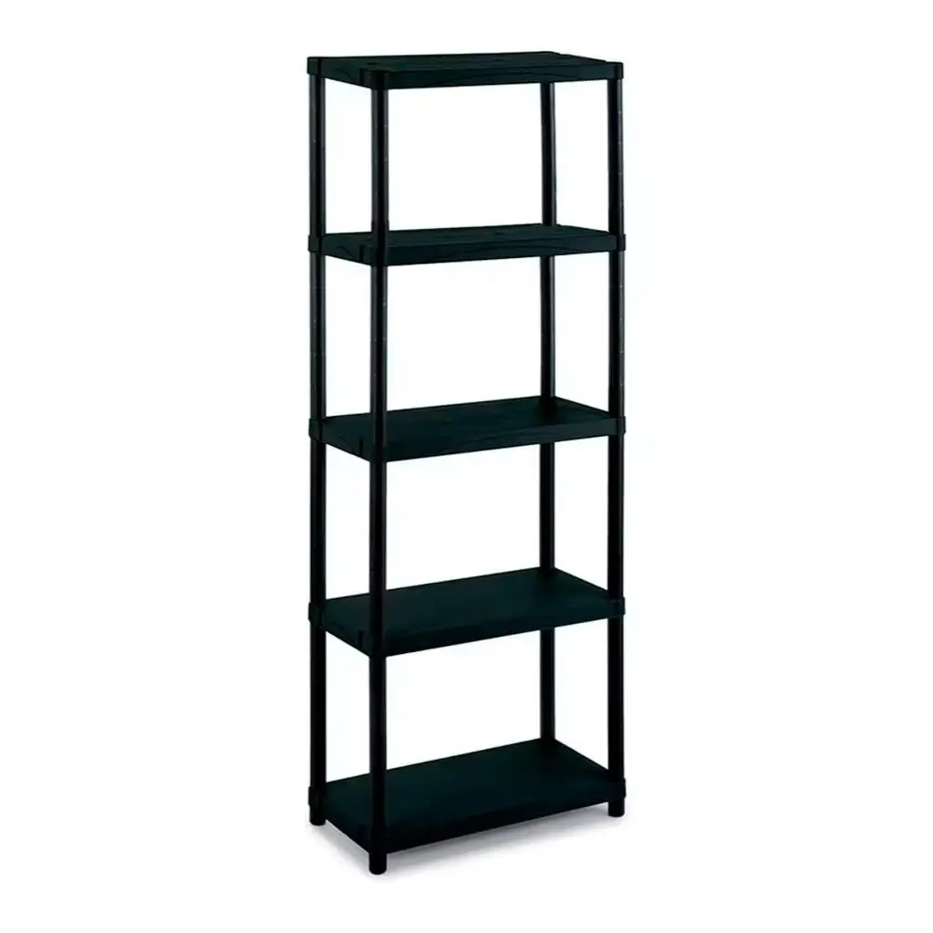 ORION91 Estantería Plástico PP 5 Baldas Negro Polipropileno (171x61x31 cm) Garaje Cocina Trastero Oficina - SpazioLuzio