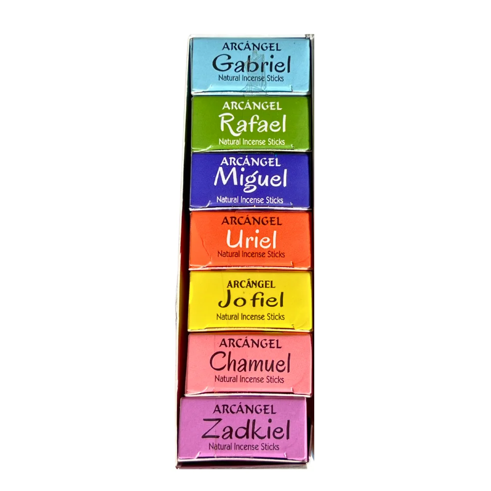 PACK of 7 natural MASALA incenses of the 7 archangels: GABRIEL (guide), RAFAEL (health), MIGUEL (protection), URIEL (prosperity and abundance), JOFIEL (blackbox), CHAMUEL (love and friendship) and zaccorel (transmutation).