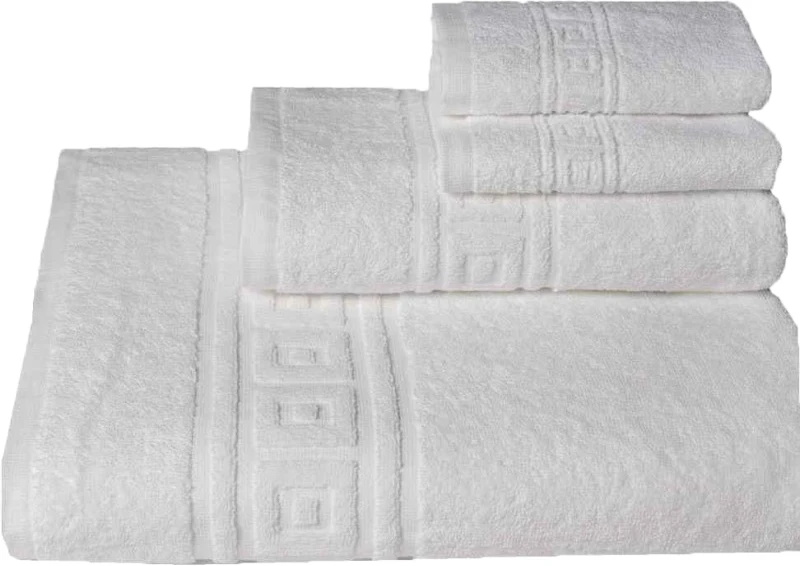 White Hotel bath towel 100% cotton carding 500 Gr/m2 Greca Valance of Dhestia Home