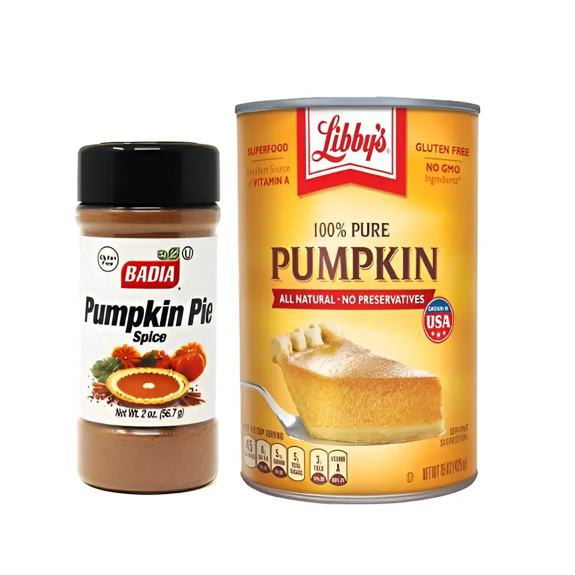 Combo Badia Pumpkin Pie Spice 56.7gr/ 2oz-Libby’s Pumpkin Pure  calabaza 425g - Ideal para Pumpkin Pie - Celebra Thanksgiving, halloween y Christmas
