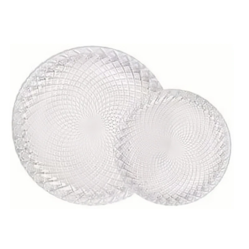 18 PCs Full MAXHOME-VAJILLA DIAMOND Mediterranean Glass 18 PCs Full Glass Embossed Tableware Set