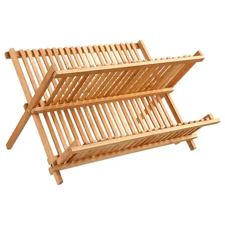 Factory Cuadros Escurridor Cocina de Bambú Plegable 2 Alturas