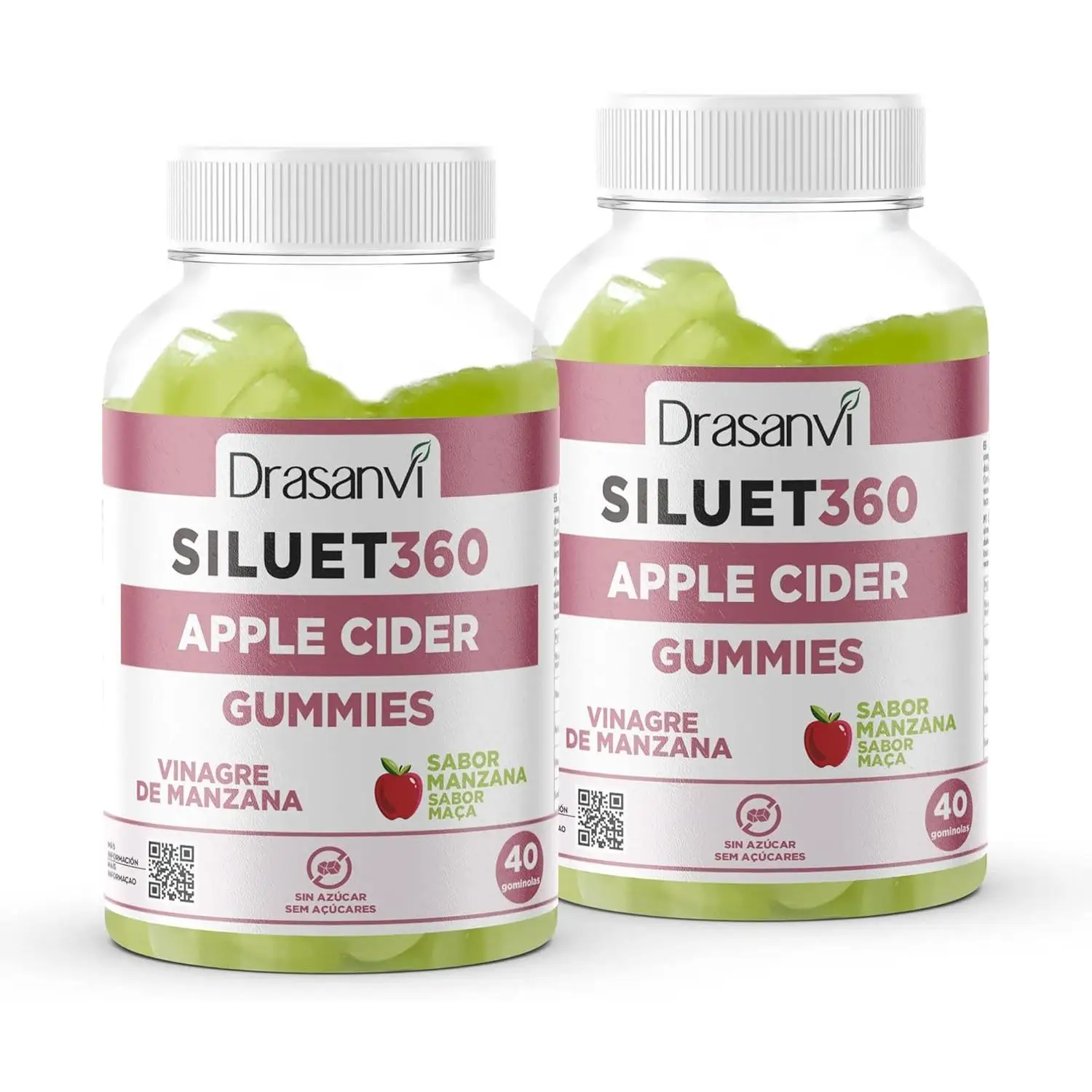 Gominolas de Vinagre de Manzana para Salud Digestiva | Apple Cider Vinegar Gummies | Sabor Natural a Manzana | Pack 2 = 80 Unidades