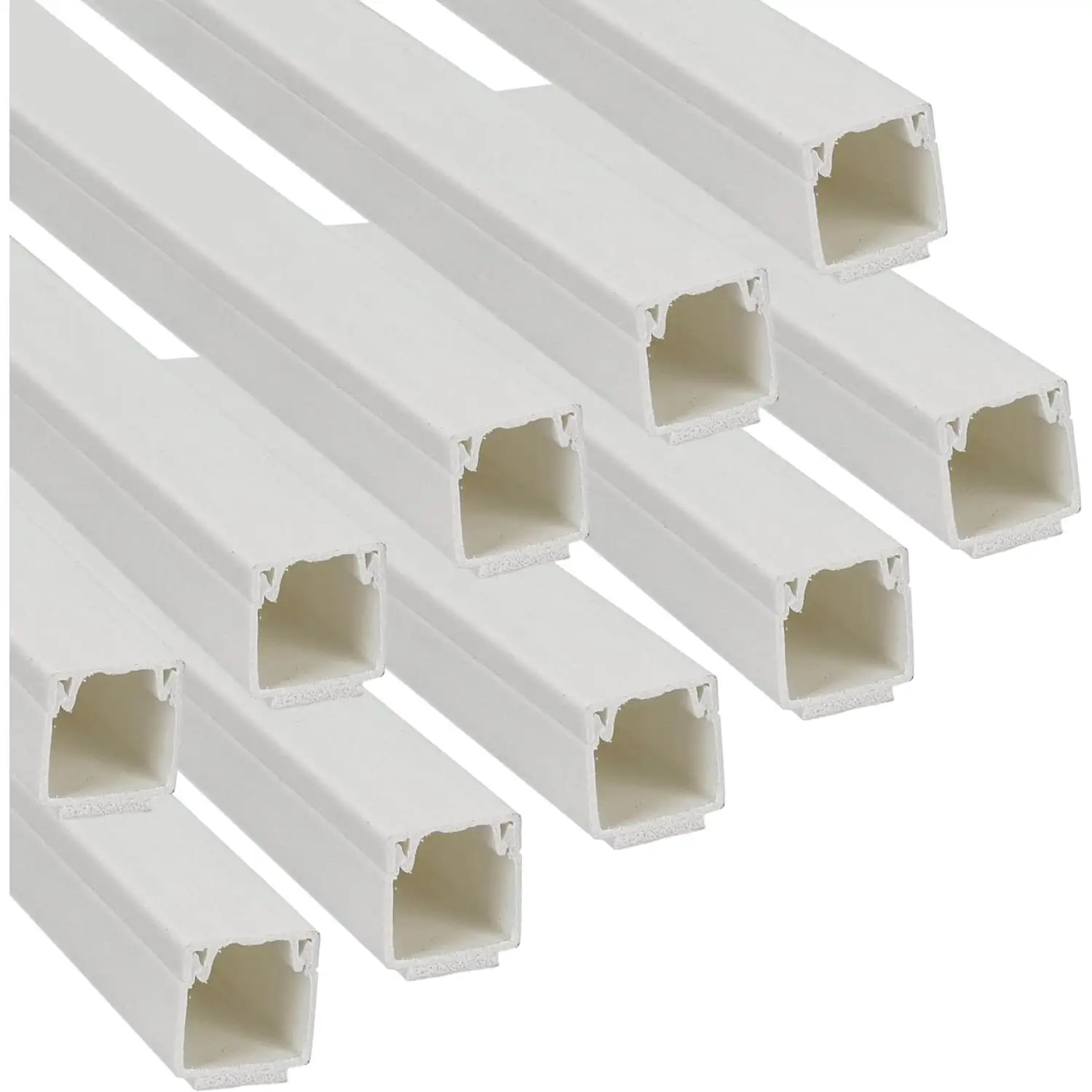Jandei - Pack X10 Canaletas para Cables, PVC Blanco, Adhesivas. para Colocar en Suelo o Superficie, 1m Longitud. Diferentes medidas
