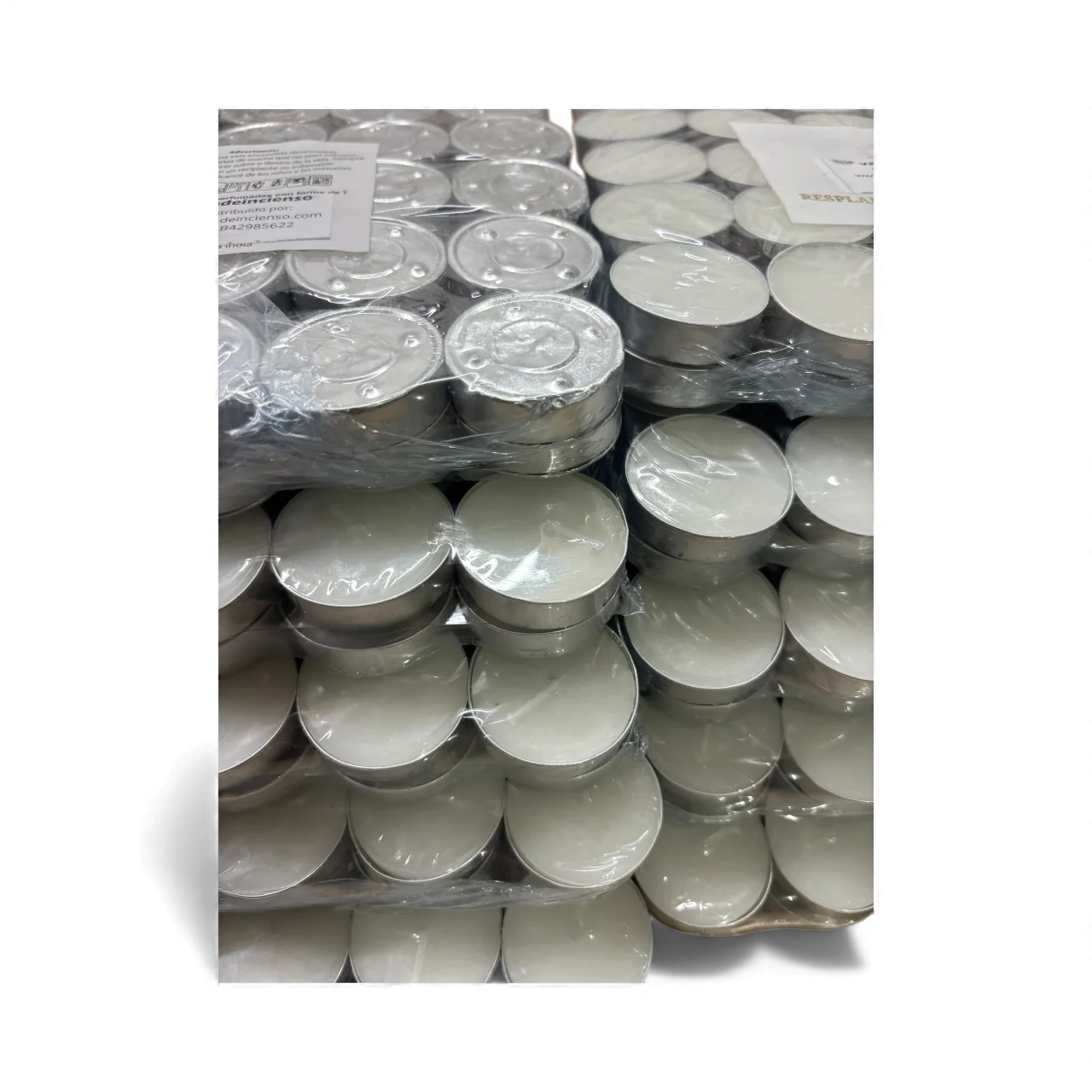 vadeincienso lote de 500 velas de te calienta platos de una duración e 3 a 4 horas hechas con parafina sin olor entrega en 10 paquetes de 50 velitas