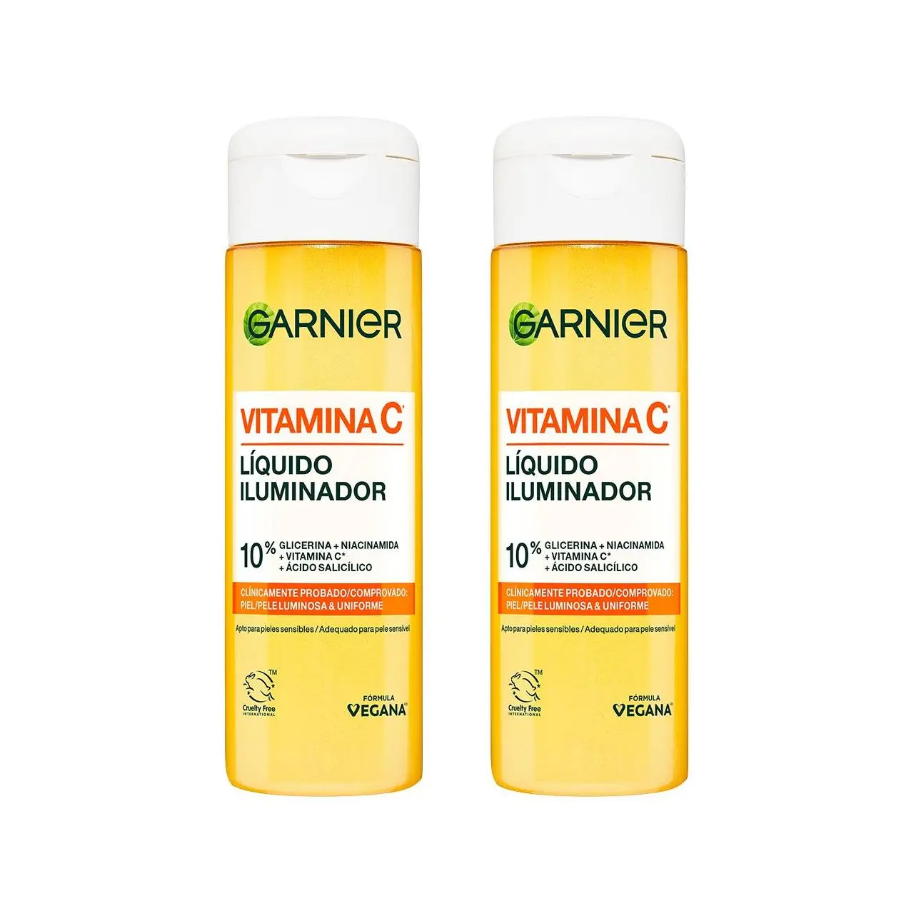 GARNIER | Duplo Vitamina C Líquido Iluminador Cosmética facial 2x120ML