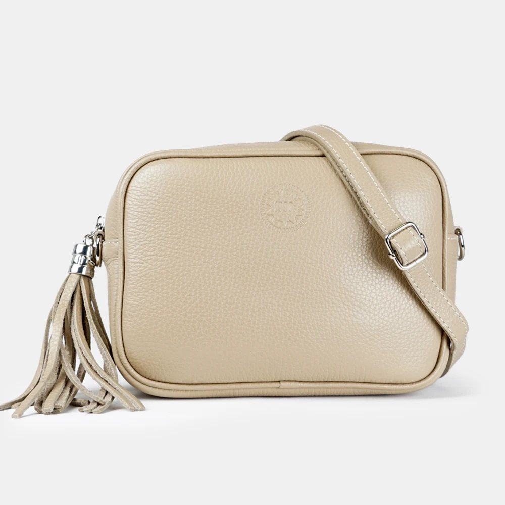 1990s Bolso de Piel con Pompón y Bandolera para Mujer - Diseño Sencillo y Versátil