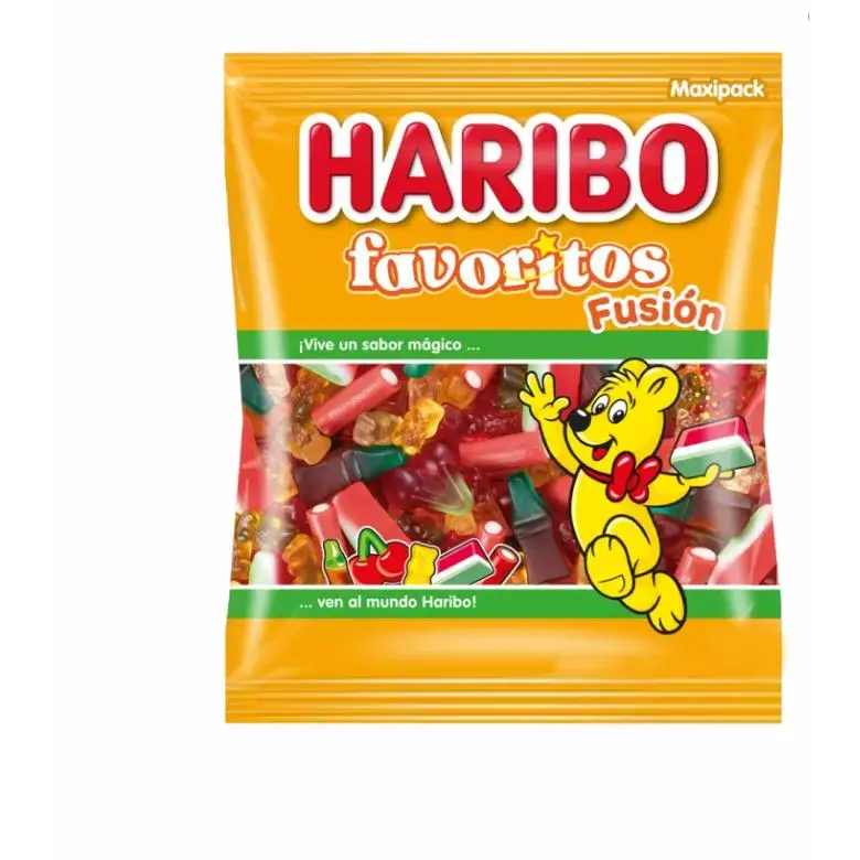 HARIBO FAVORITOS FUSION 1KG Delicioso surtido de caramelos TOP con diferentes sabores y texturas como: Ositos de Oro, Cerezas, Cola, Sandía y Balla Balla fresa. Sabor de Haribo original calidad de confianza