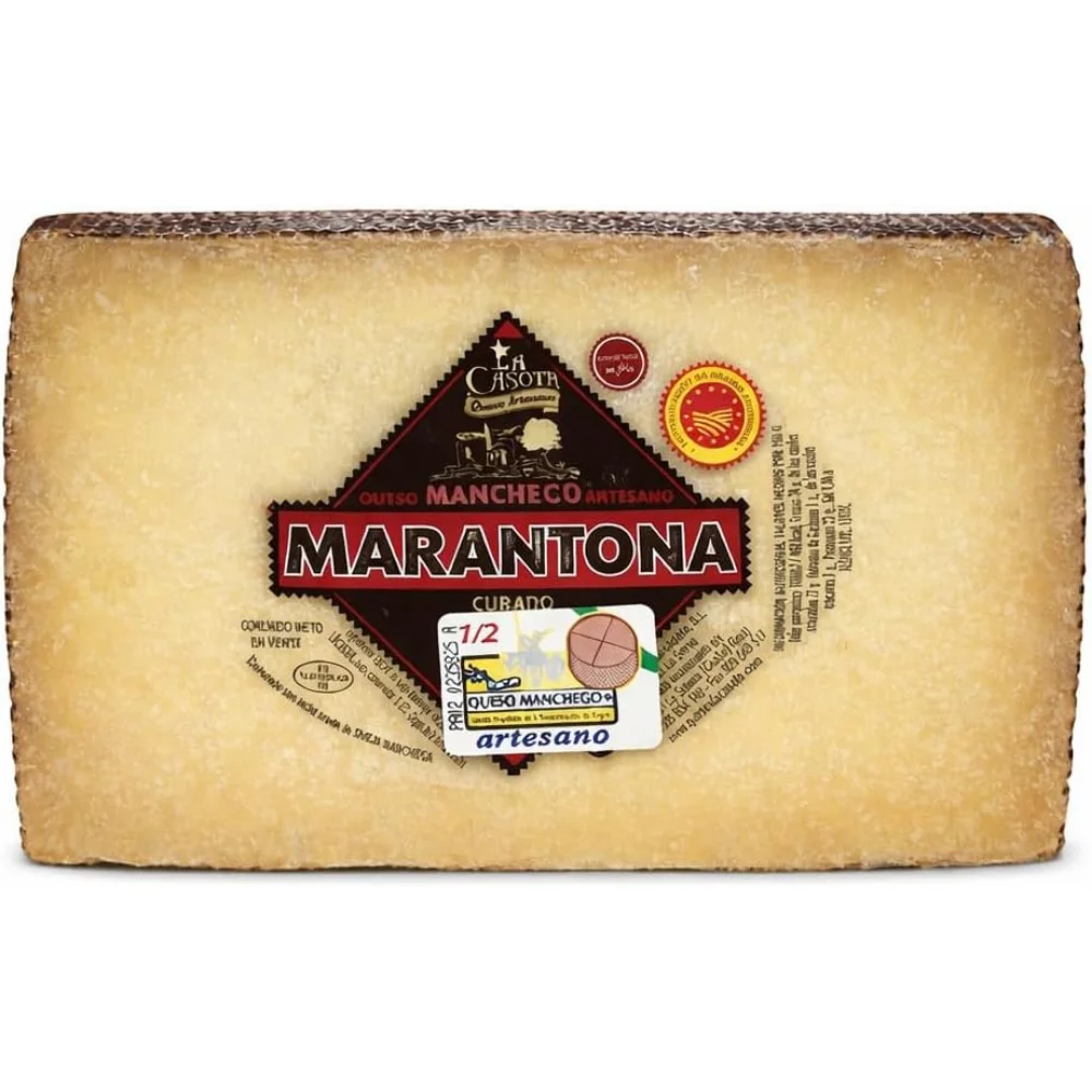 Queso Manchego DOP Curado Marantona de oveja 100% media pieza 1,5kg aprox, artesano La Mancha