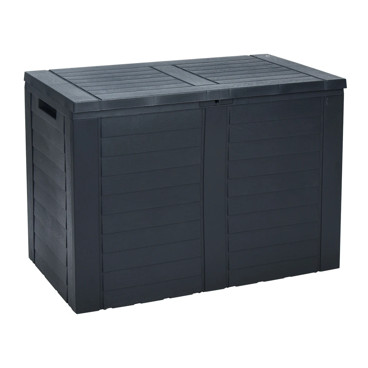 Baul de Almacenaje Exterior 160 Litros 75x44x53 cm con Asas Laterales y Tapa Superior. Arcon de Exterior para Cojines, Herramientas, Accesorios para Terraza Patio o Jardín