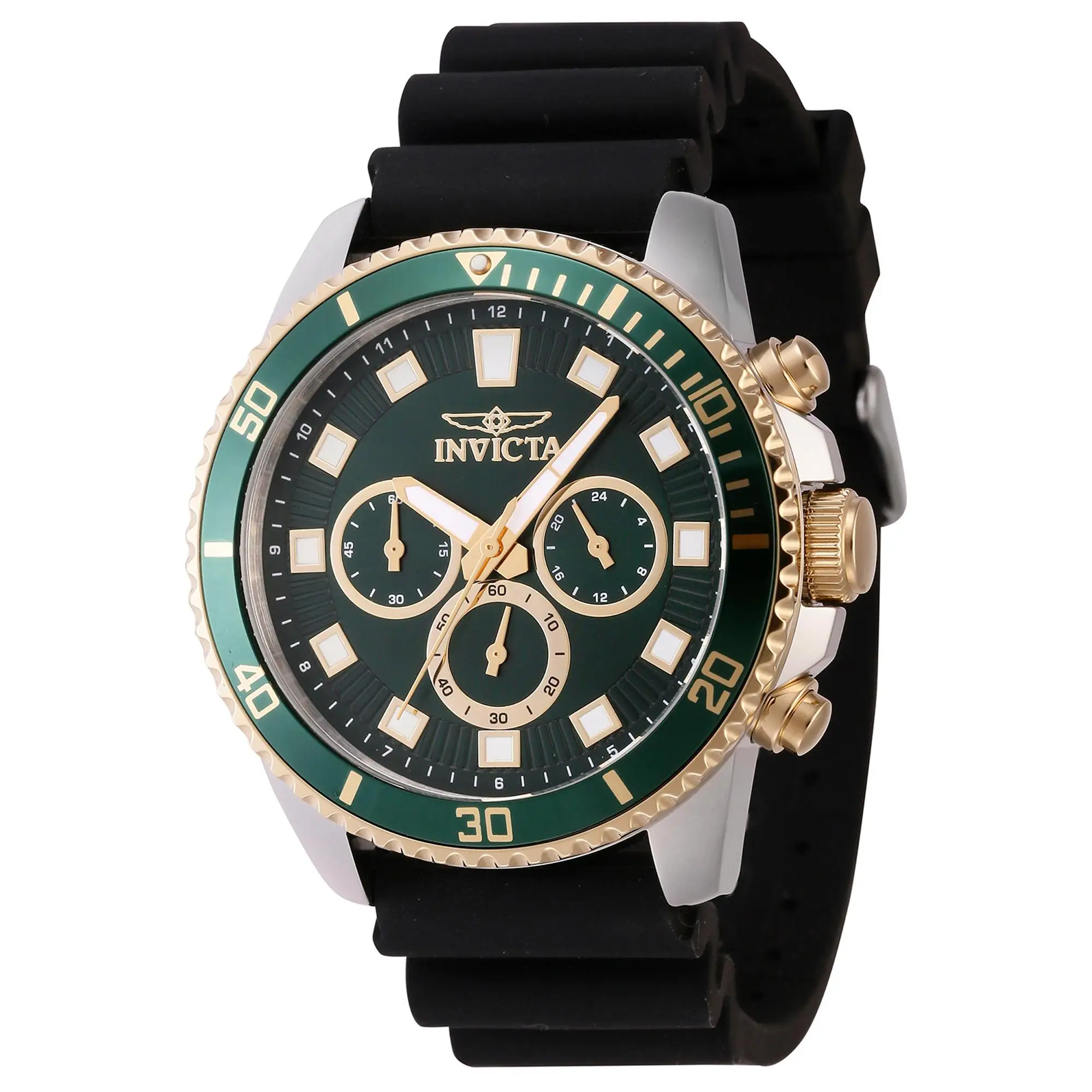 Reloj de pulsera Invicta Pro Diver - 46127 correa color: Negro Dial Latón Verde Hombre