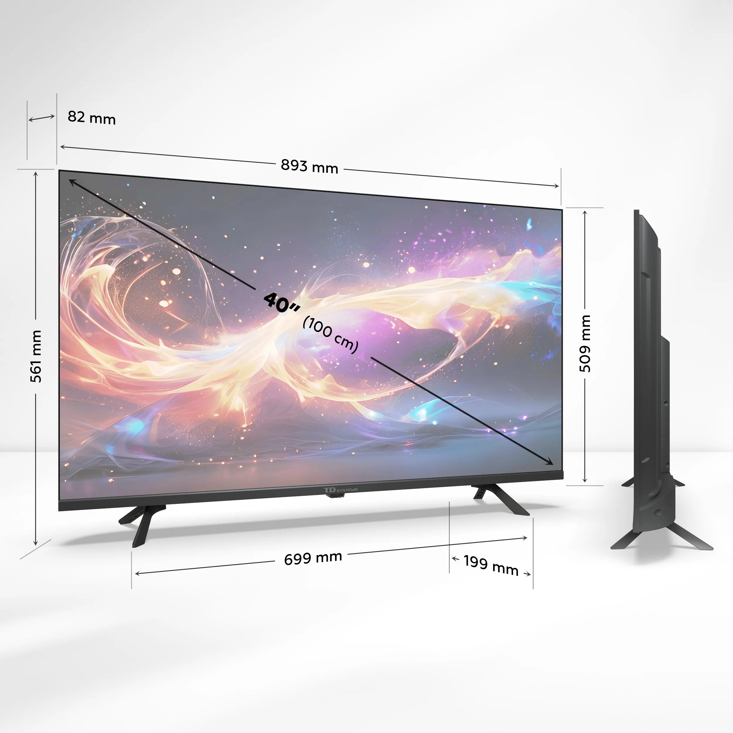 40 inch full hd tv not smart tv, usb recorder player, dvb-t2/c/s2 digital tuner - td systems k40dlk21f