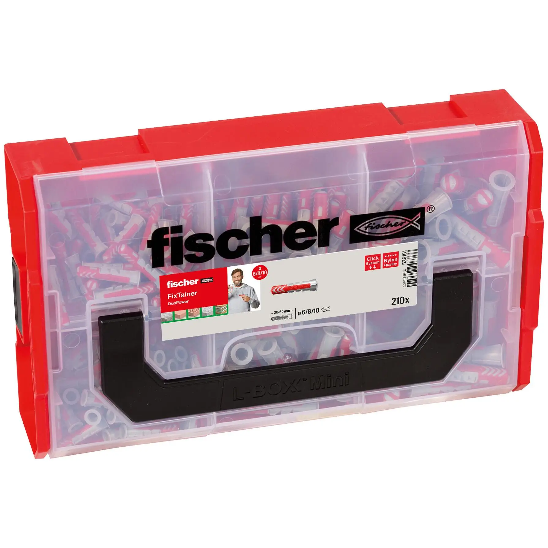 Caja FixTainer de tacos DuoPower 210 piezas Fischer