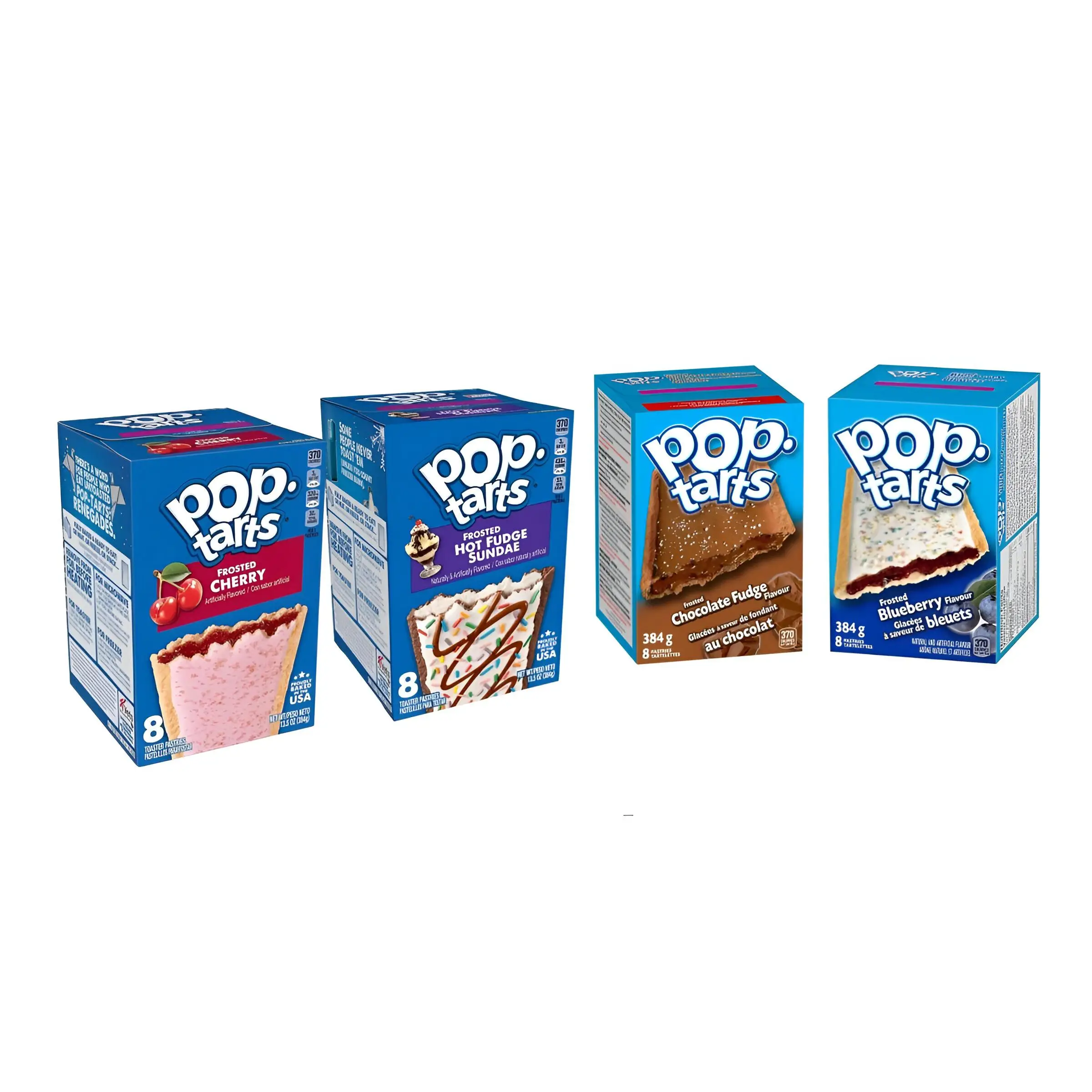 Wonderbox Pop Tarts - Chocolate Fudge- Blueberry- Cherry- Hot Fudge Sundae