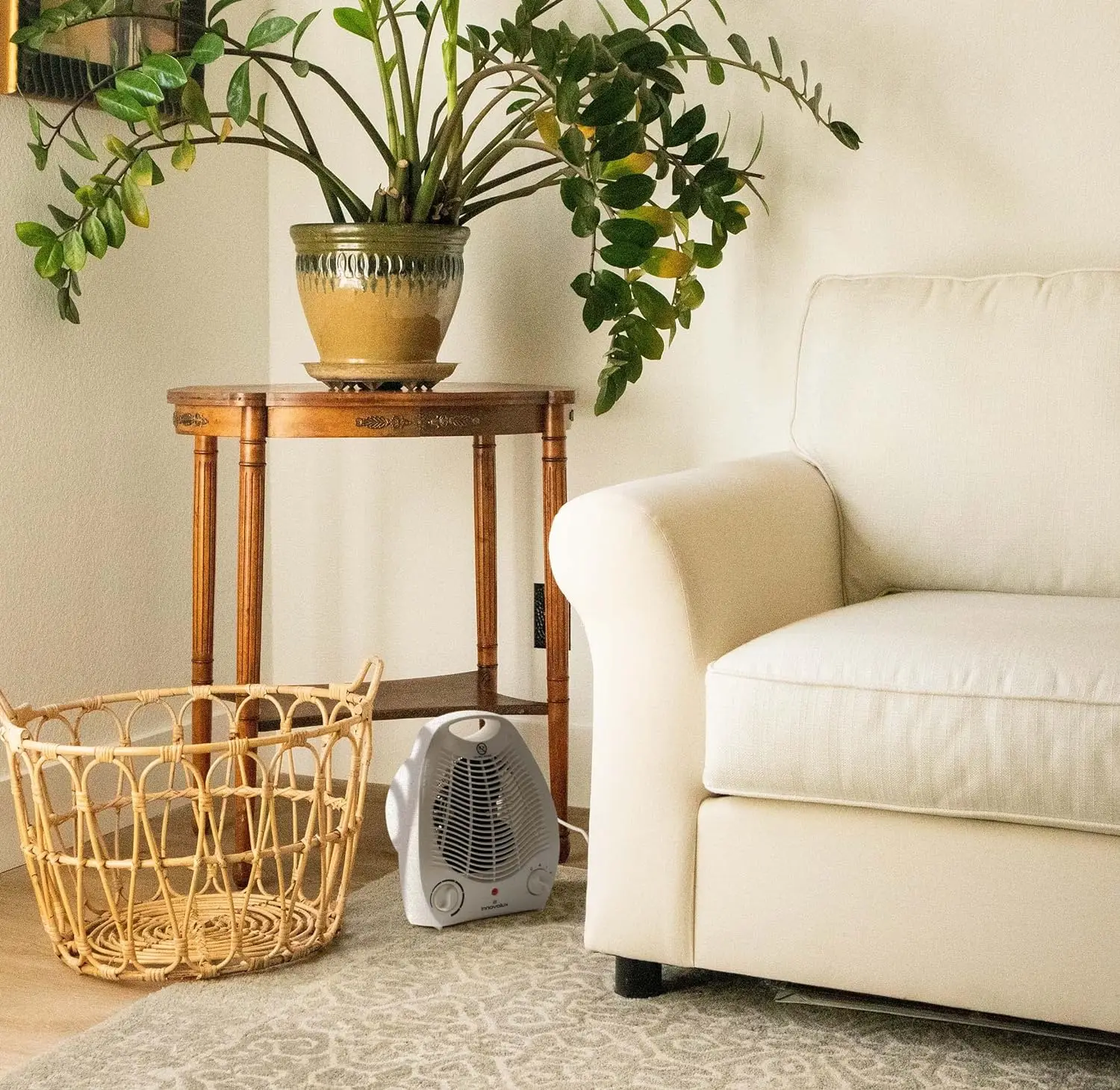 Hot air heater 1000/2000w, hot air ventilation, home heating, bathroom heater, dining stove, adjustable thermostat 1000w - 2000w for home, fan with natural or hot air anti-tip safety system