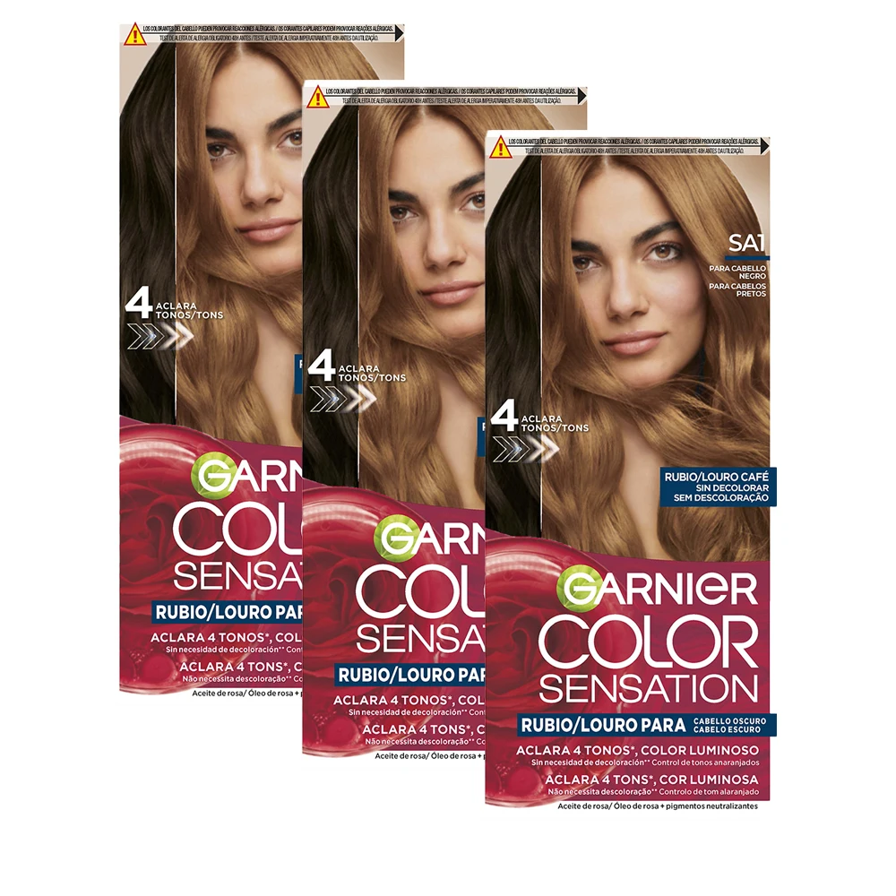 Garnier | Color Sensation Tinte Rubio Luminoso Sin Decoloración para Cabello Negro, rubio o castaño