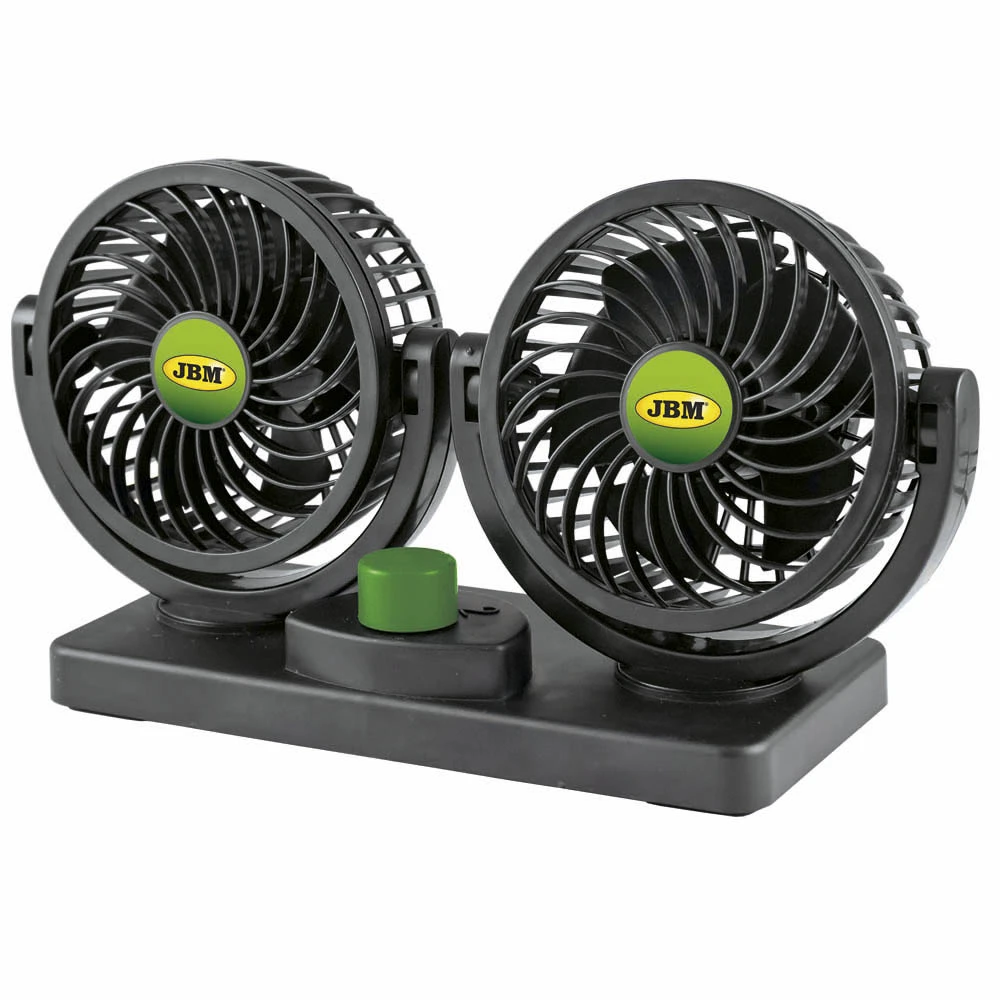 JBM 53600 double car fan 4-12V. Measures: 4 