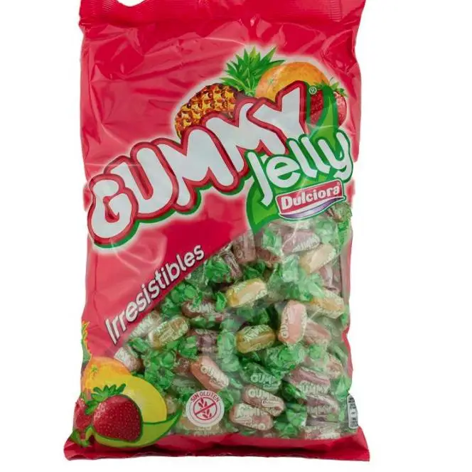 Gummy Jelly Dulciora 2 kg Caramelos de Goma Varios Sabores (Fresa, Naranja, Limón y Piña) Sin Gluten