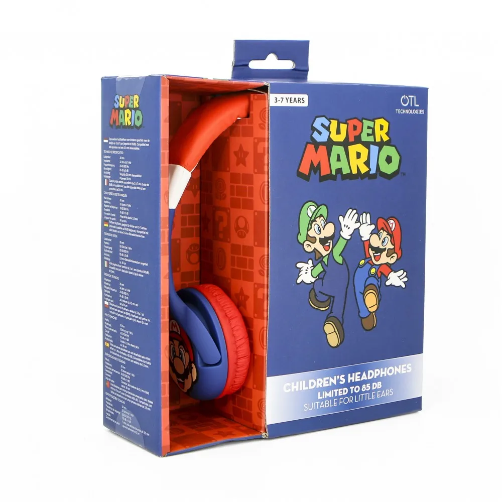 MediaMarkt Fr-Tec Auriculares Infantiles, Super Mario Children's Headphones, Diadema, Cable Jack 3.5 Mm, Azul Y Rojo - Imagen 4