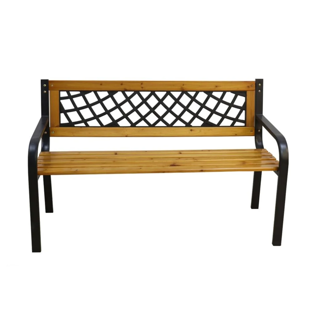 Acomoda Textil - Banco de Madera para Jardín, Terraza o Patio de 2 Plazas con Respaldo y Reposabrazos. Banco Cómodo, Resistente y Ergonómico para 