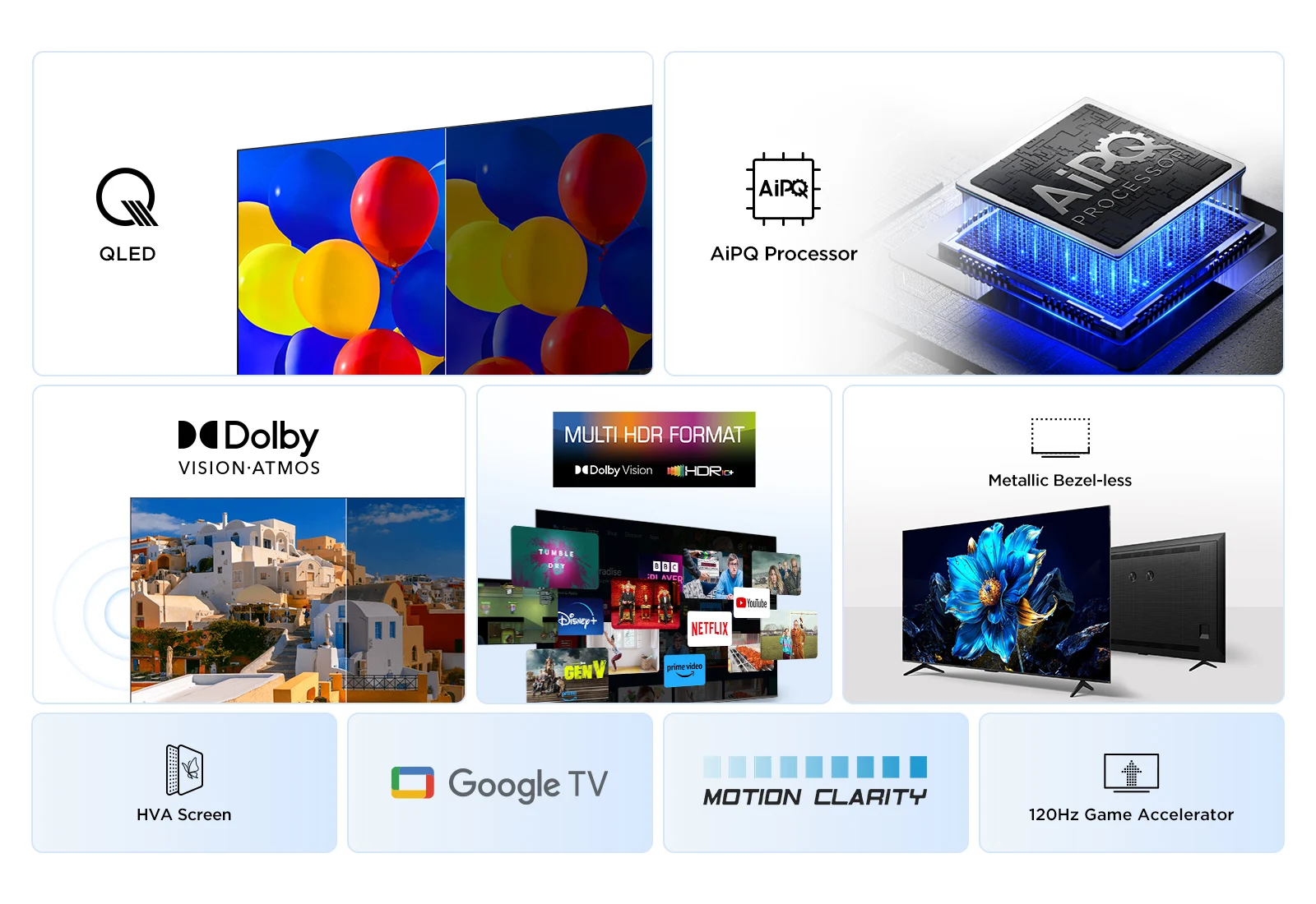 Tcl tv 43" 43p7k uhd qled googletv dolby atmos