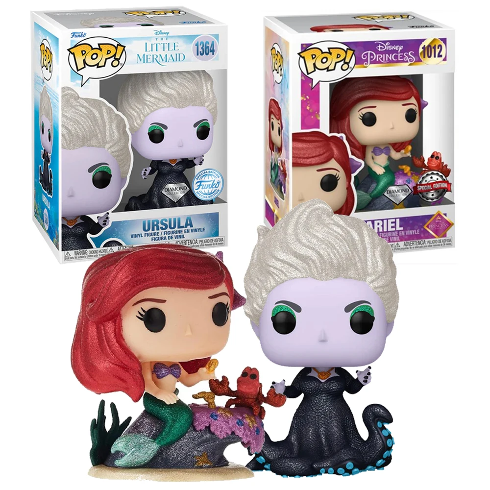 FUNKO POP! LA SIRENITA - PACK GLITTER: ÚRSULA Y ARIEL, 74435 y 56783, Nº1364 y Nº1012, TIENDA CON LICENCIA OFICIAL