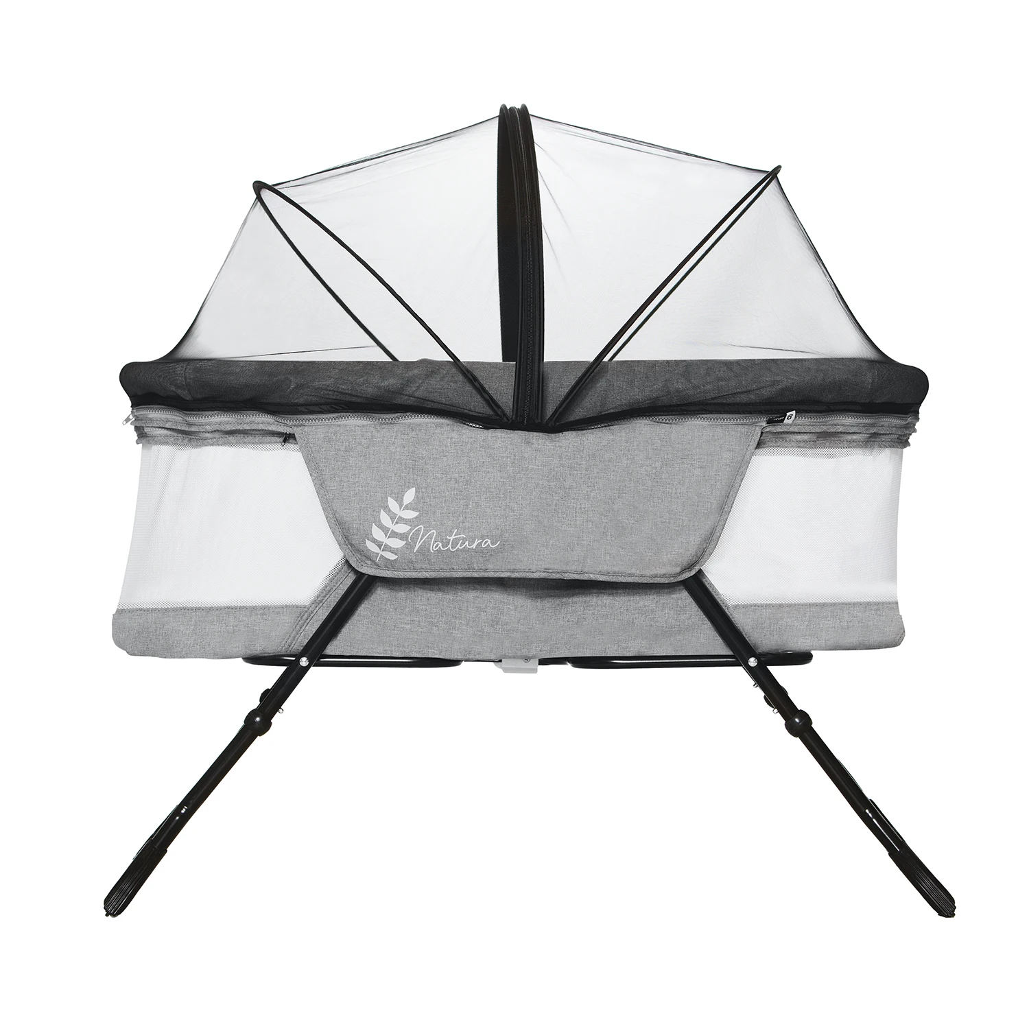 Asalvo Minicuna Plegable Trip Natura de 0 a 6 Meses – Diseño Elegante y Moderno, con Mosquitera y Colchón con Funda, Ideal para Recién Nacidos