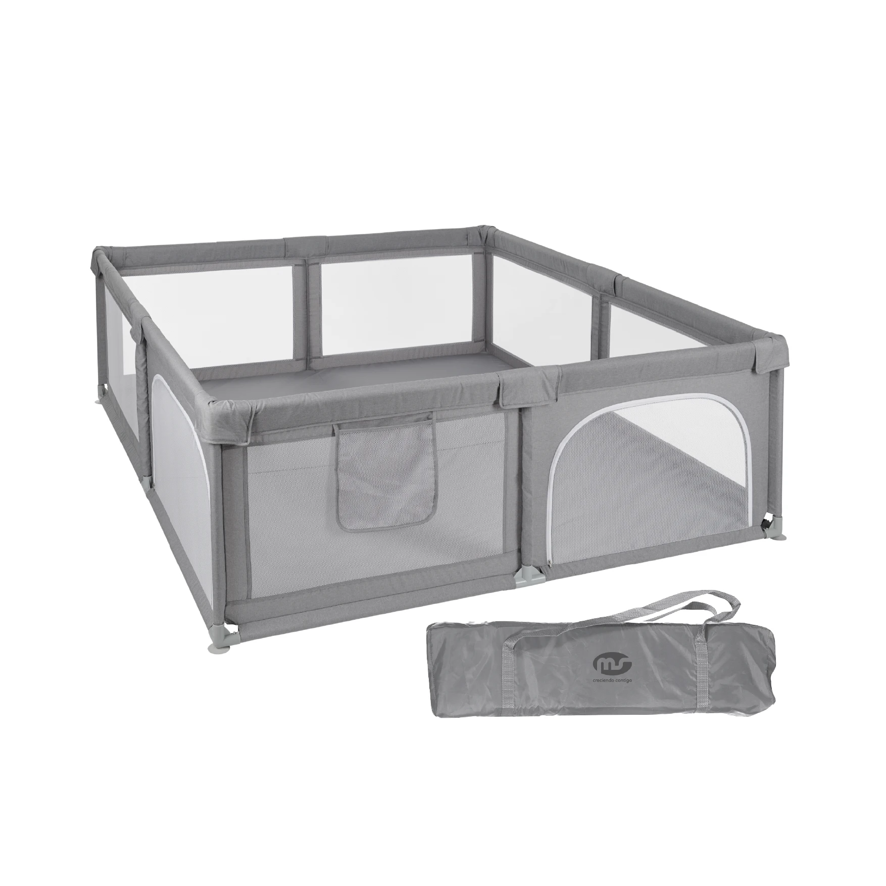 Parque Infantil OXFORD y NYLON XXL,  XL  y L (3 MEDIDAS DISPONIBLES 180*200,180*120 o 120*120) - Corralito para bebé plegable - Parque de juegos para bebe Seguro, Con gateras y ventana red