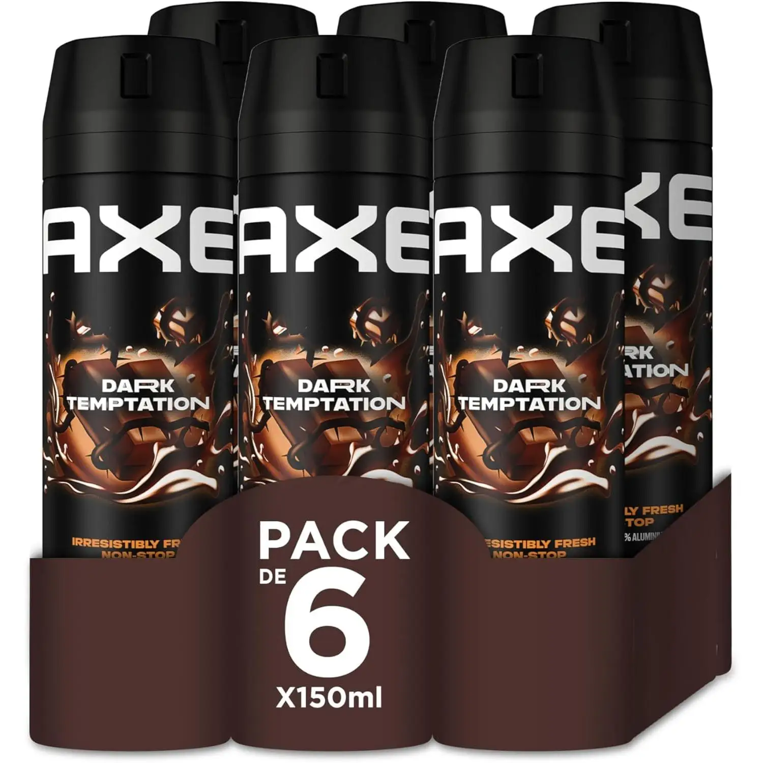 Axe Dark Temptation Desodorante Aerosol - 150 ml - Pack de 6 botes