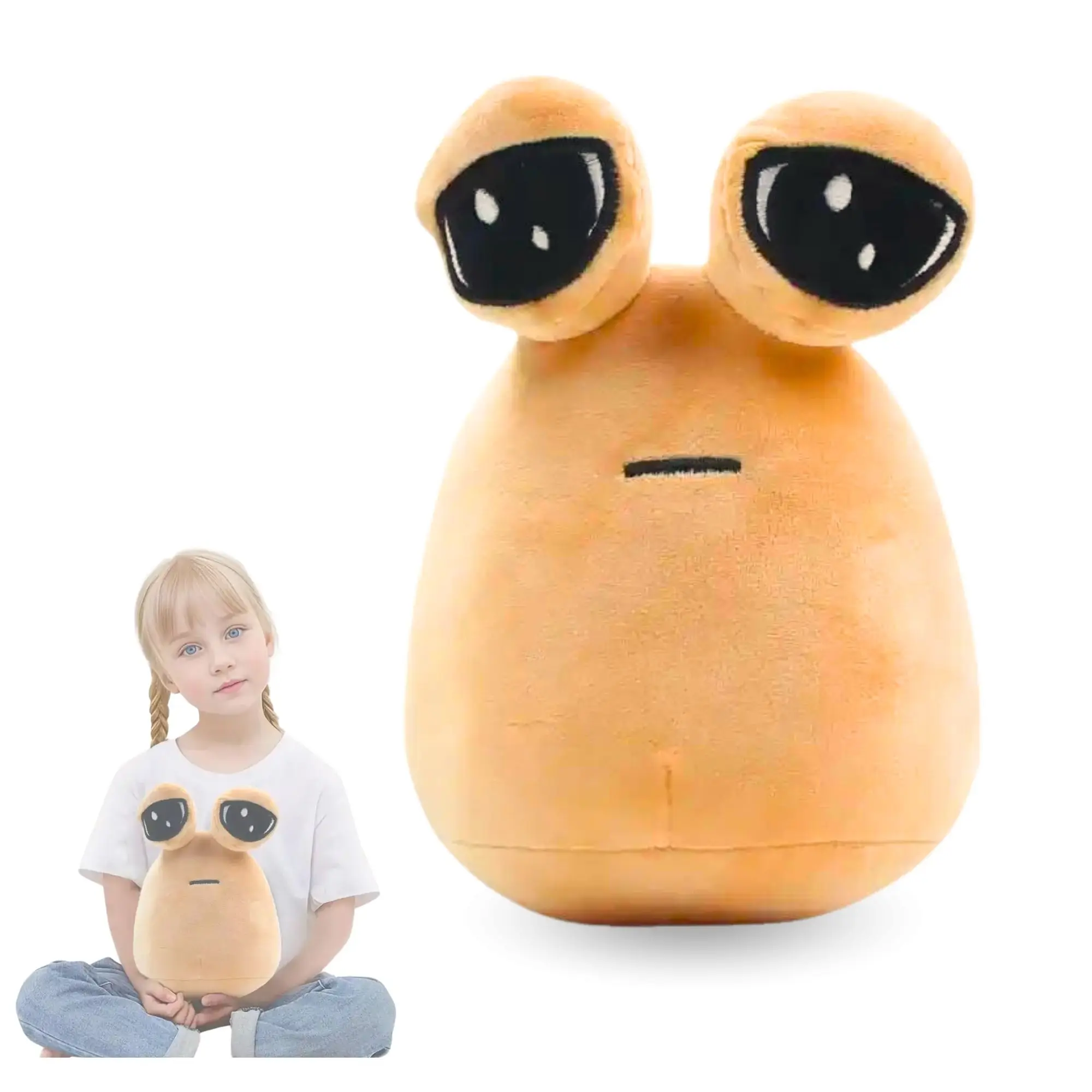 Vicyol S & D plush soft Pou. Plush toy sad Pou. Kawaii Pou doll for children of all ages. Cotton Pou toy. Alien Pou plush. Stuffed toy Pou for children's decoration.