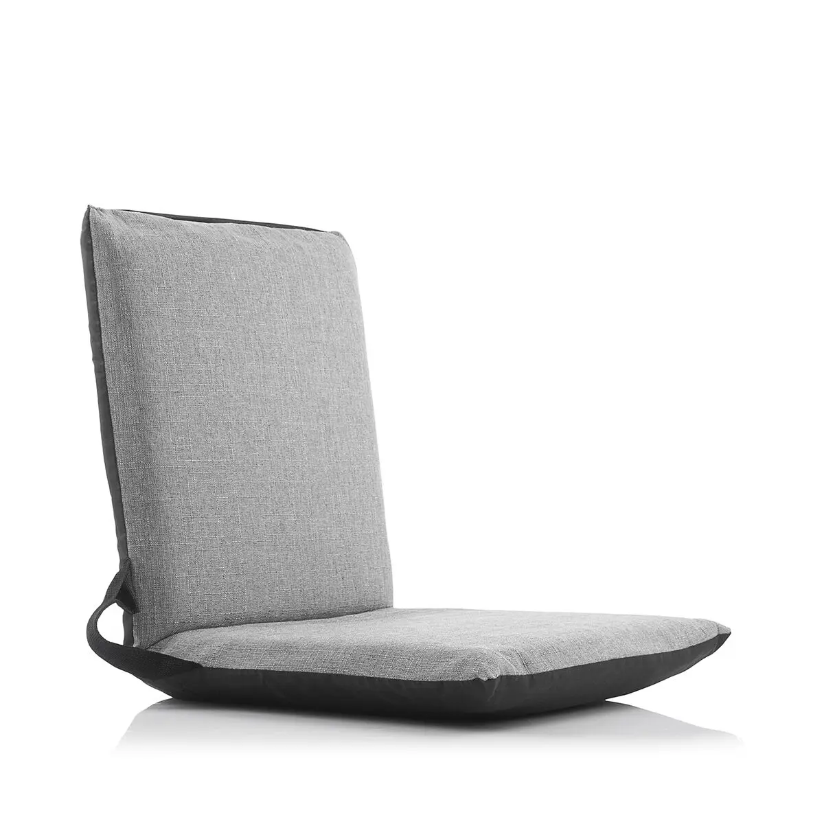InnovaGoods® Silla de Suelo reclinable Sitinel, cómoda y Funcional, con Respaldo reclinable y cojín Acolchado, Color Negro y Gris, Material plástico y 60% algodón, Ideal para Relajarse y Descansar