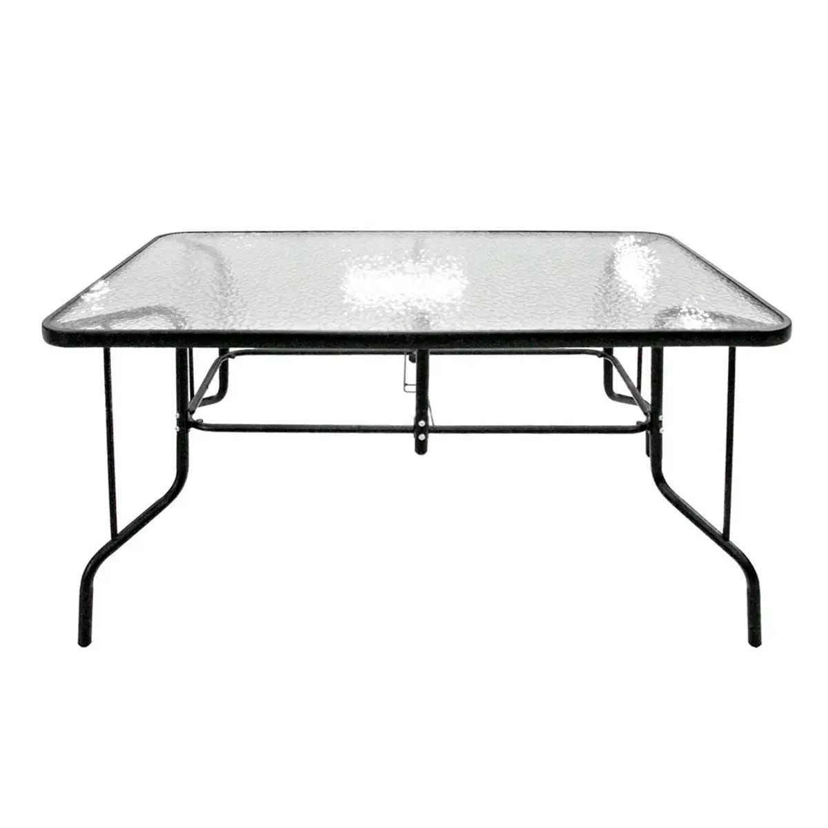 Mesa de jardín acero/cristal 70x130x80 cm