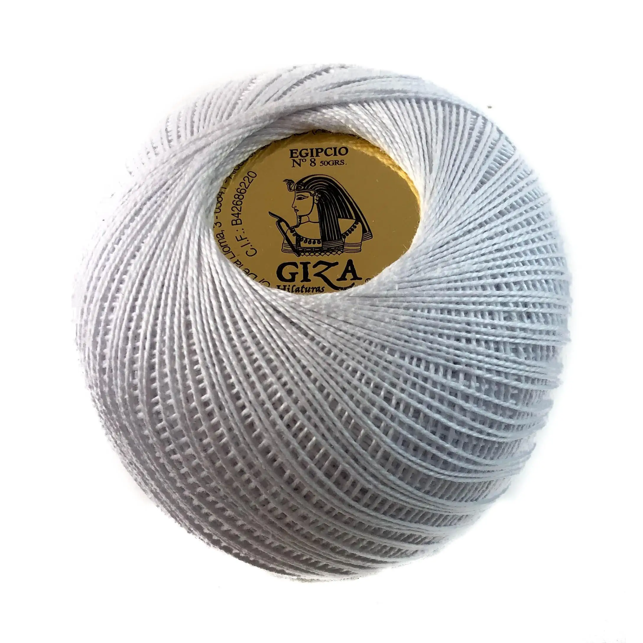 Ovillo de 50g Nº5, Nº8, Nº12 Algodón 100% Giza, Blanco, Crudo y Colores Sólidos - Suave y Resistente - Fabricado en España