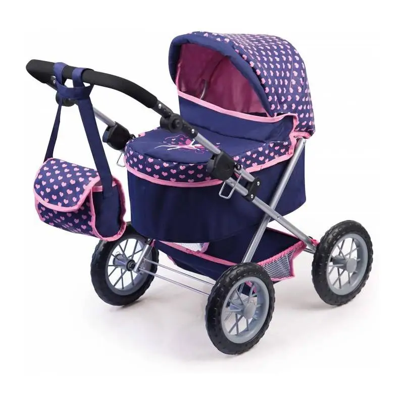 CLAUDIO REIG blue TRENDI doll carriage with pink polka dots 68CM