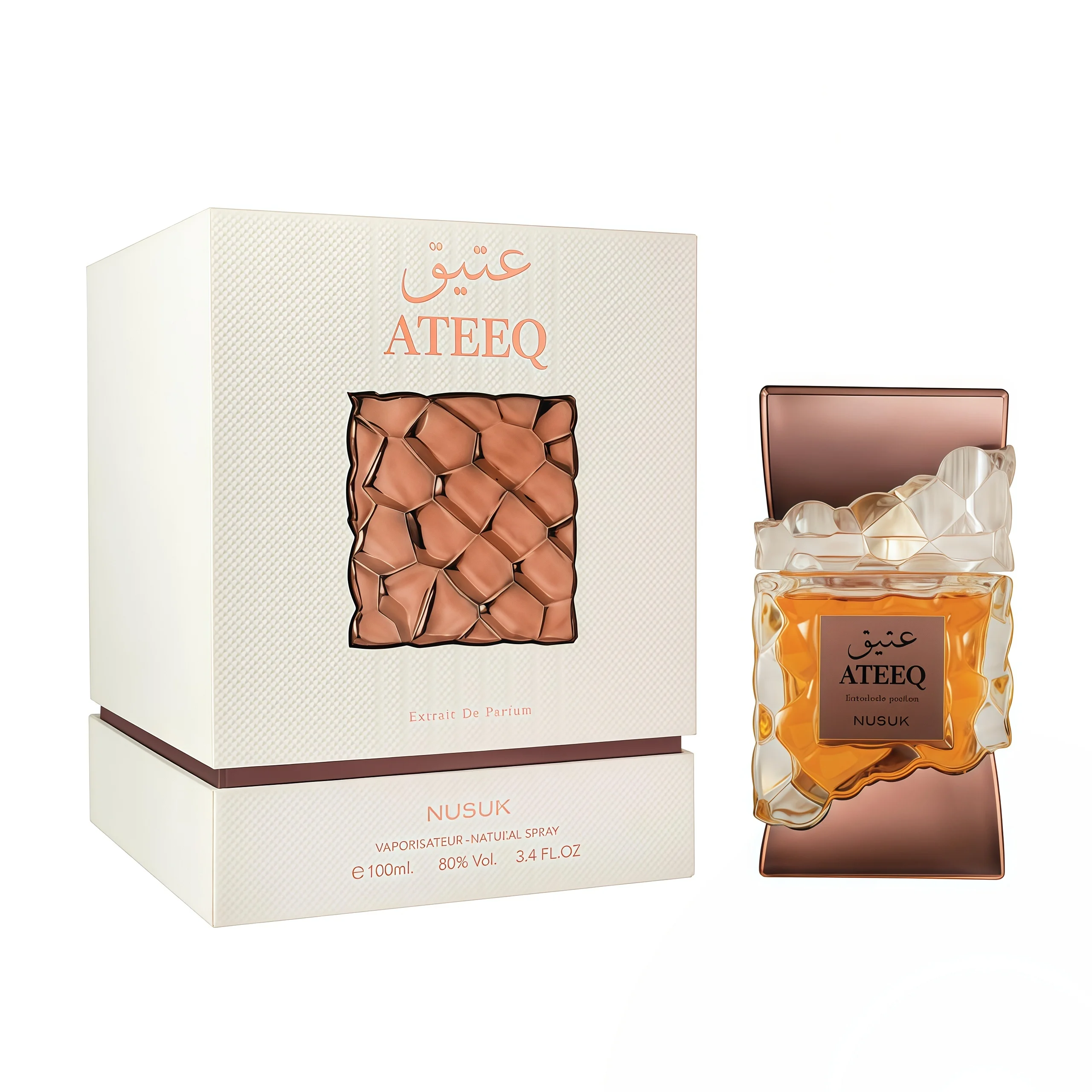 Nusuk Ateeq Perfume Unisex 100ml Aroma Oud Oriental Elegante Premium Nusuk