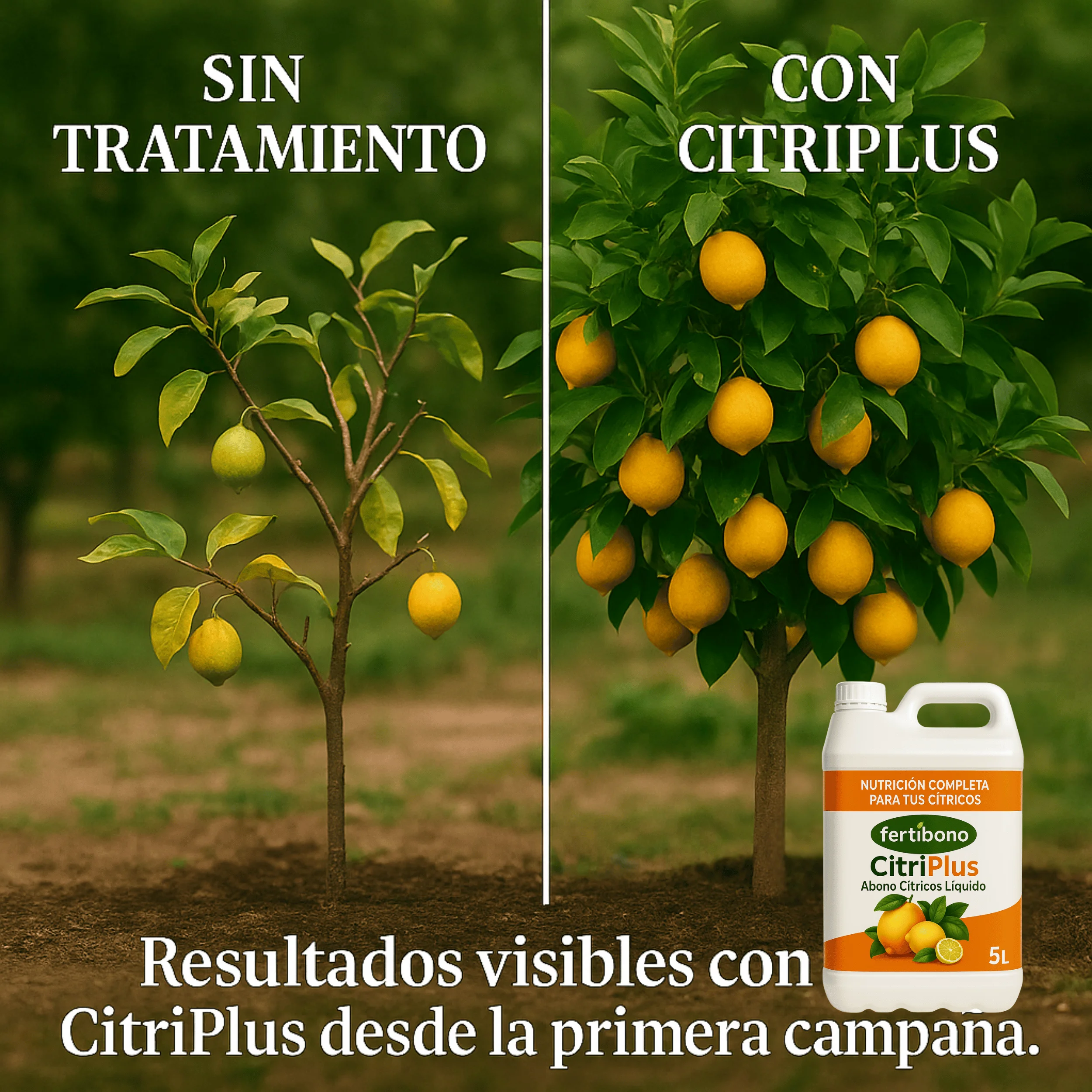 Fertibono citriplus: citrus fertilizer, (1l), rich in iron, zinc, calcium, manganese, magnesium, amino acids and npk - organic